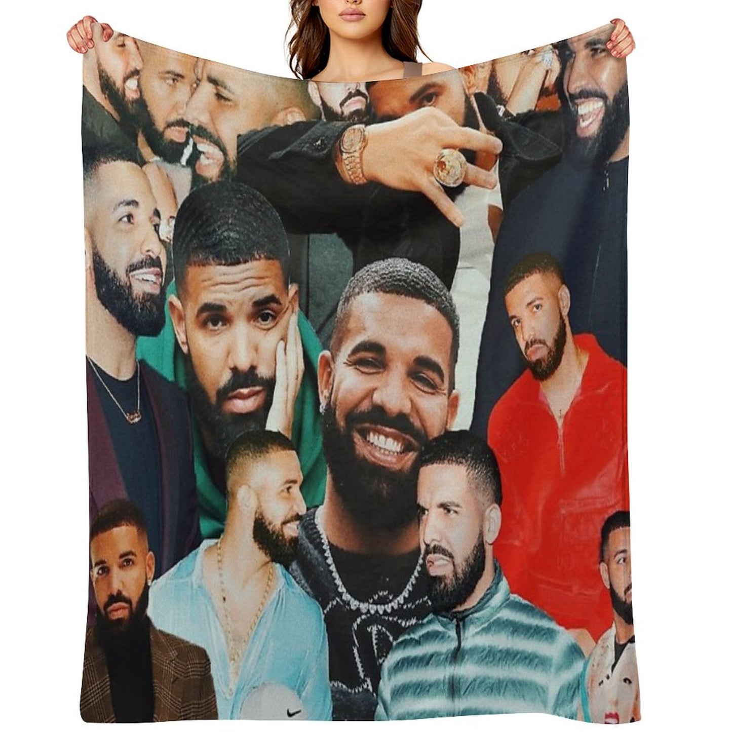 Drake Collage Throw Blanket