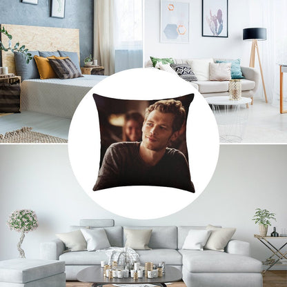Klaus Mikaelson Linen Throw Pillow Cover