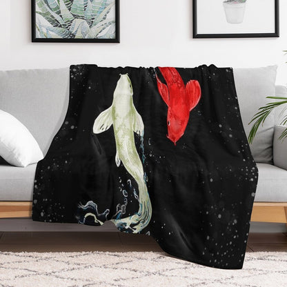 Koi Fishes Throw Blanket