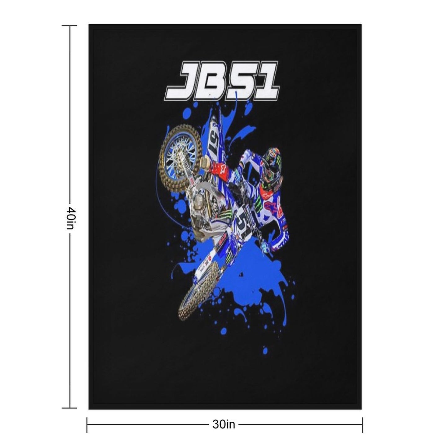 Justin Barcia JB51 Bam Bam #51 BamBam Motocross And Supercross Champion 51 Gift Design Throw Blanket