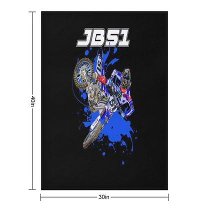 Justin Barcia JB51 Bam Bam #51 BamBam Motocross And Supercross Champion 51 Gift Design Throw Blanket