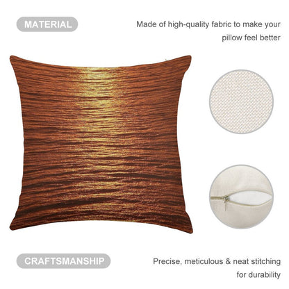 Copper Sea Linen Throw Pillow Cover