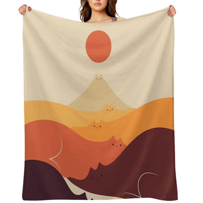 Cat Landscape 87 Throw Blanket