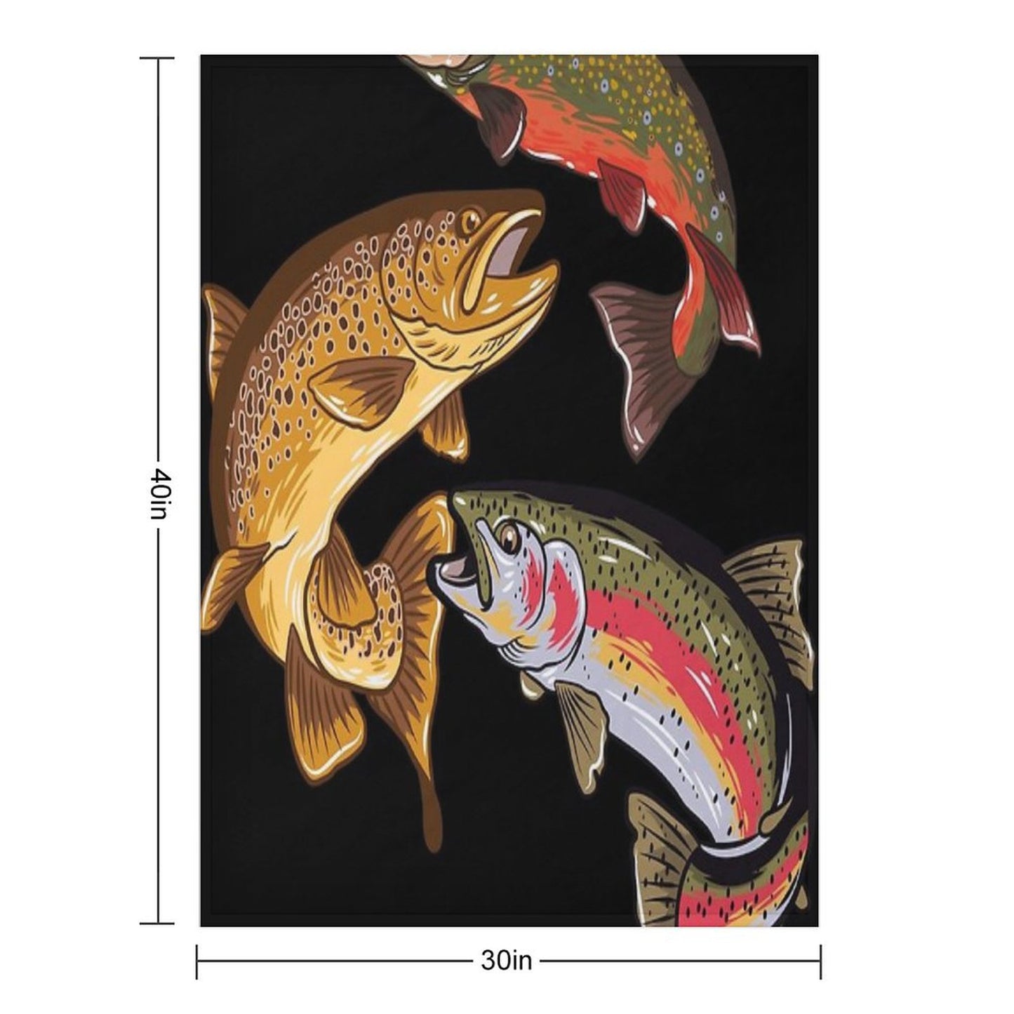 Fly Fishing Trout Tribute Throw Blanket