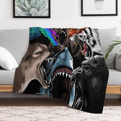 Animal Attack Throw Blanket