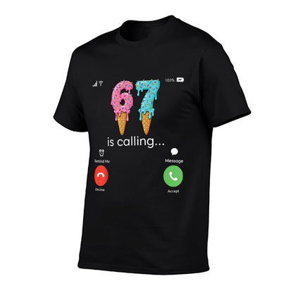 6 7 Meme Kids Six Seven Funny 6 7 Costume Ice Cream Drip  Fade-proof Color T-Shirt