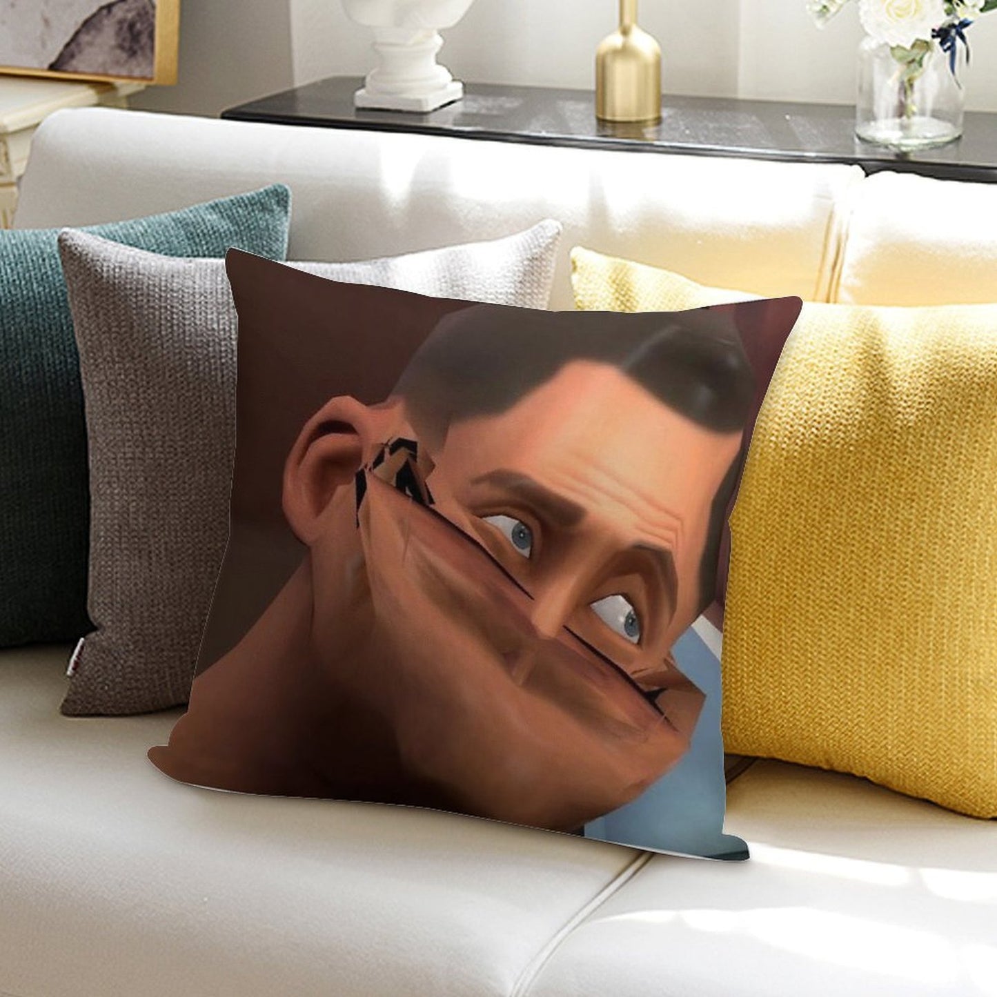 Team Fortress 2 TF2 Scout Face Soft Style Accent Throw Pillow