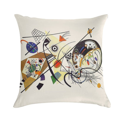 HD. Transverse Lines (1923), by Wassily Kandinsky Soft Short Plush Fabric Throw Pillow