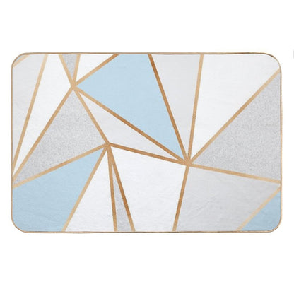Blue, Grey & Gold Geo Bath Mat