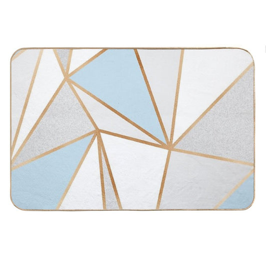 Blue, Grey & Gold Geo Bath Mat