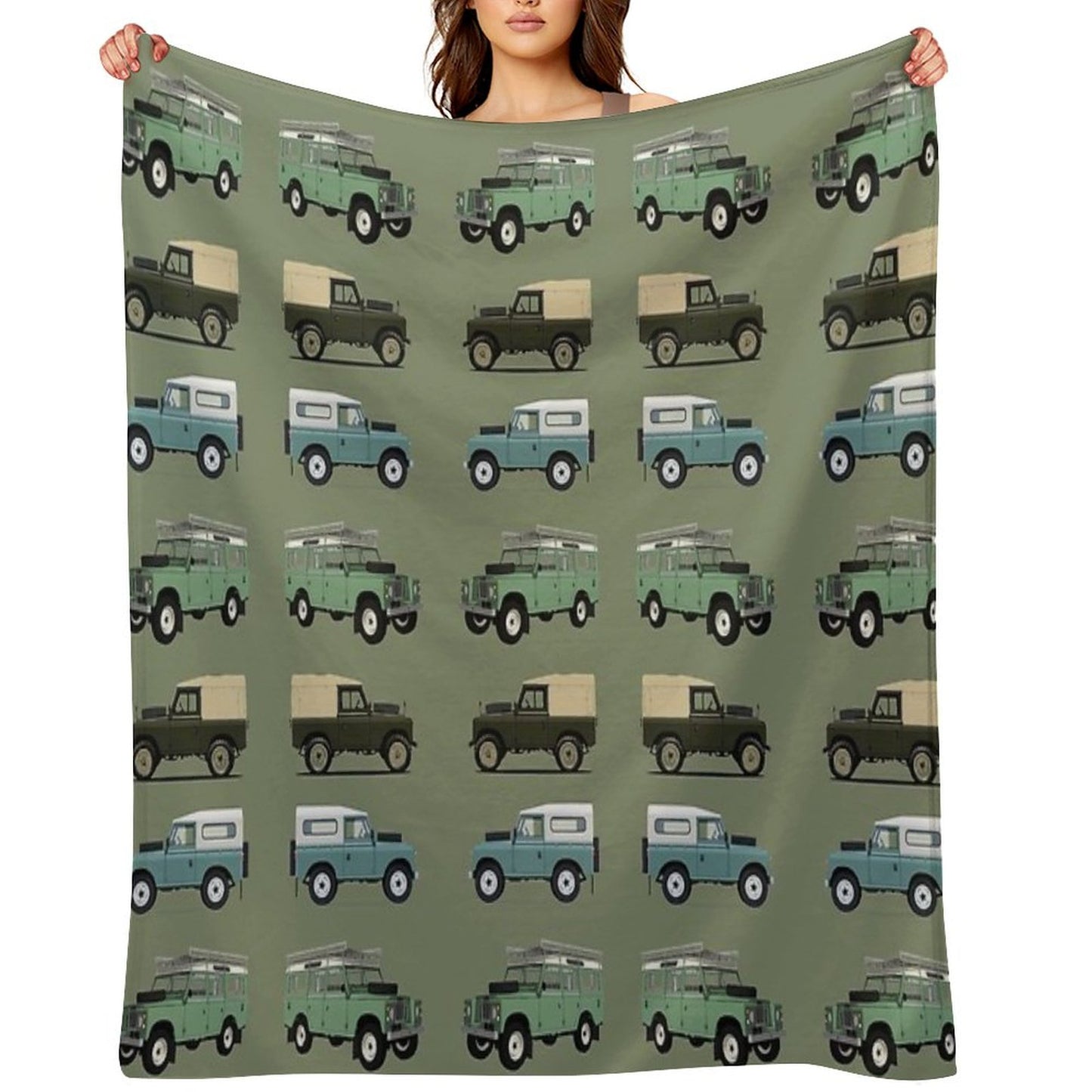 British Off Road 4x4 Vehicles Throw Blanket