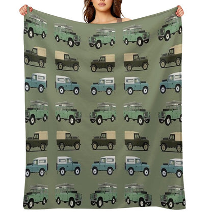 British Off Road 4x4 Vehicles Throw Blanket