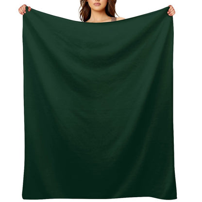 Solid Dark Green Throw Blanket