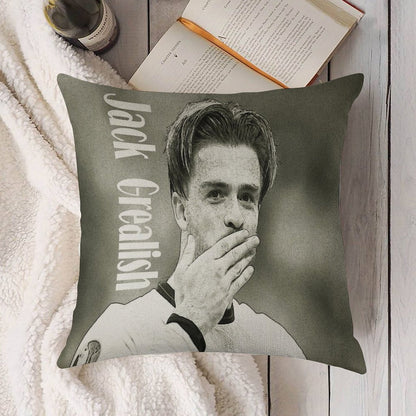 Jack Grealish Linen Throw Pillow Cover
