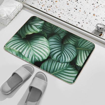 Beautiful Tropical Green Plants Bath Mat