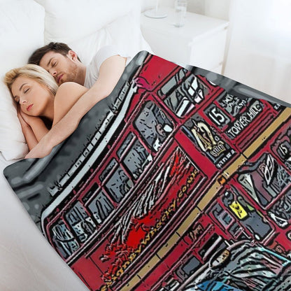 London Bus And Cab Throw Blanket