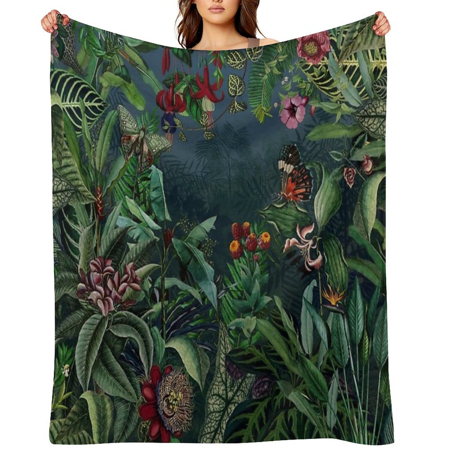 Midnight Rainforest I Throw Blanket