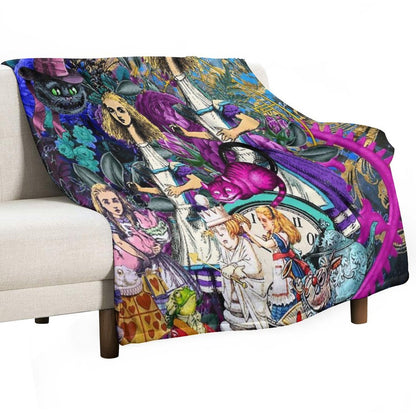 Alice Wonderland, Alice in Vintage Wonderland Throw Blanket
