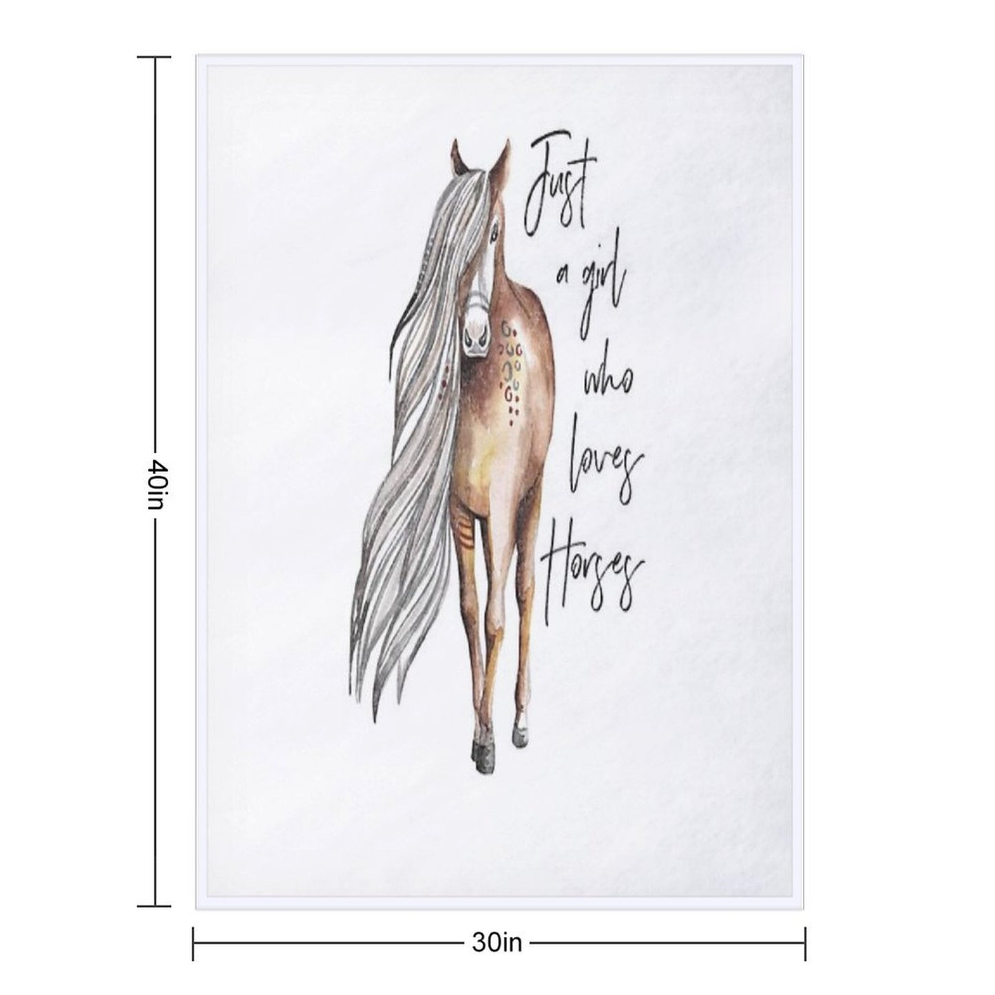 Just A Girl Who Loves Horses - Horse Lover Design Throw Blanket