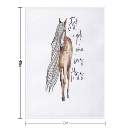 Just A Girl Who Loves Horses - Horse Lover Design Throw Blanket