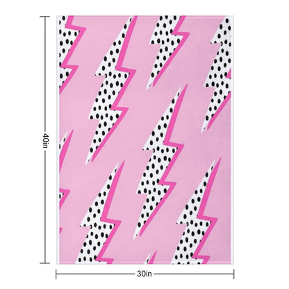 Pink Lightning Bolt Throw Blanket