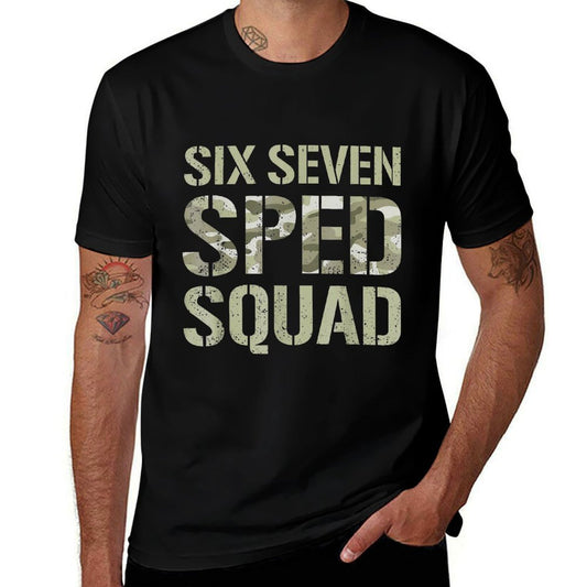 67 SPED Squad Meme Camo Funny Six Seven Special Education  Tagless Design T-Shirt
