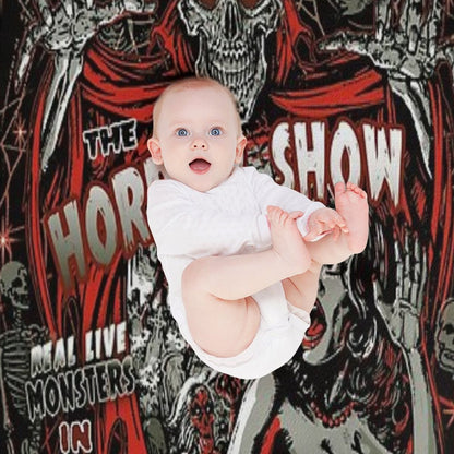 Spook Show Horror Movie Monsters Throw Blanket