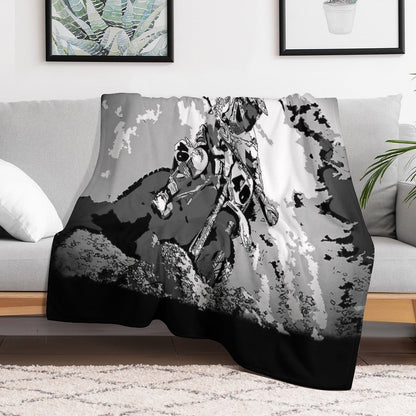 Motocross Dirt-Bike Championship Racer Throw Blanket