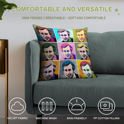 Alan Partridge Warhol Inspired Pop Art 3x3 Soft Fade-Resistant Throw Pillow