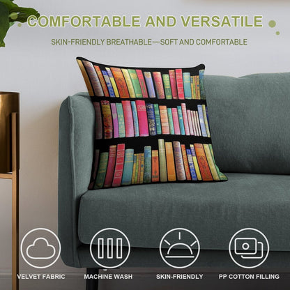 Bookworms Delight  Antique Book Library for Bibliophile Soft Home Decor Throw Pillow