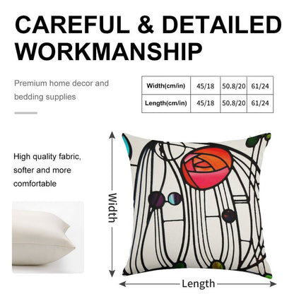 Charles Rennie Mackintosh - Window,No, 01. Linen Throw Pillow Cover