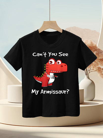 Funny Get Well Broken Arm Dinosaur with A Cast My Armissaur Kids T-Shirt