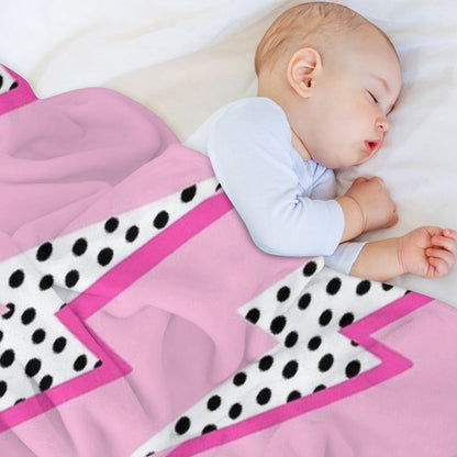 Pink Lightning Bolt Throw Blanket