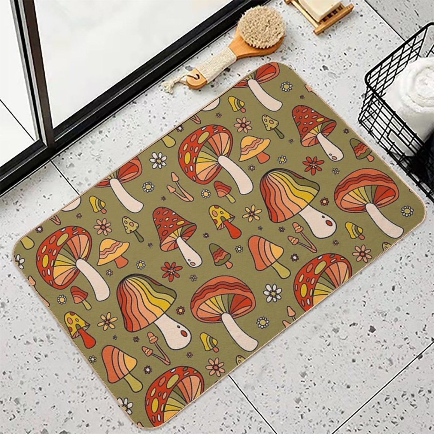 Mushroom Print Bath Mat