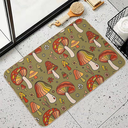 Mushroom Print Bath Mat