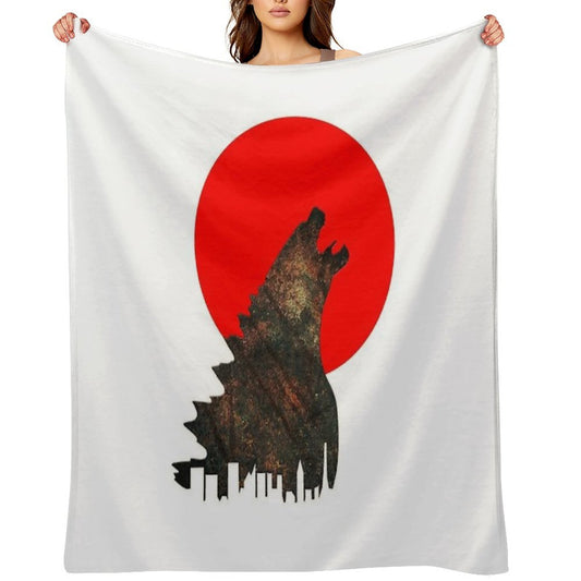 Gojira Japan Throw Blanket