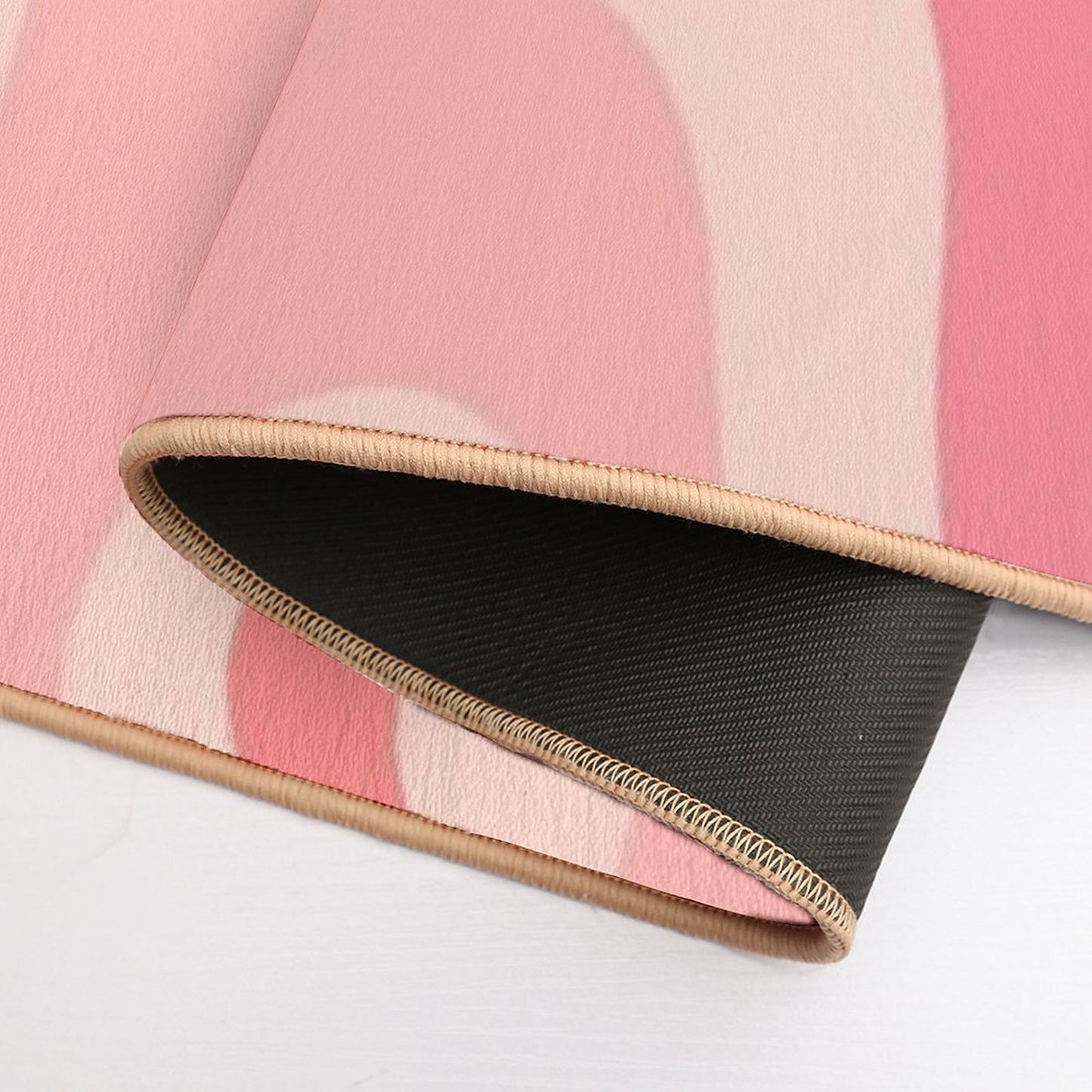 Liquid Swirl Retro Contemporary Abstract in Soft Blush Pink Bath Mat