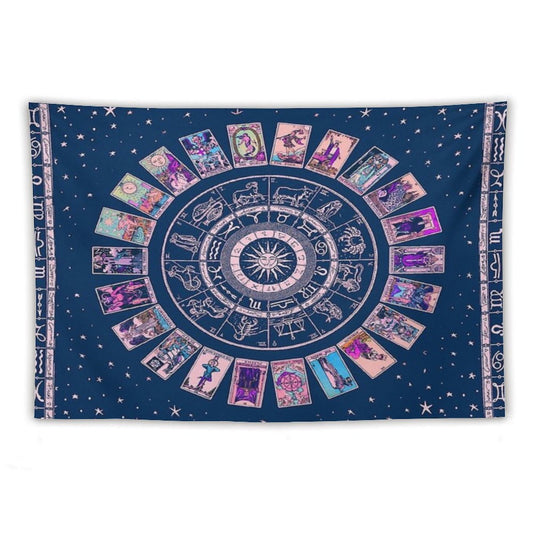 Pastel Goth Zodiac, Astrology Chart & The Major Arcana Tarot Tapestry