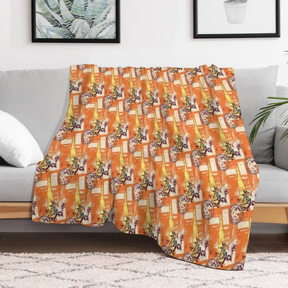 Abstract Flower Pattern Throw Blanket