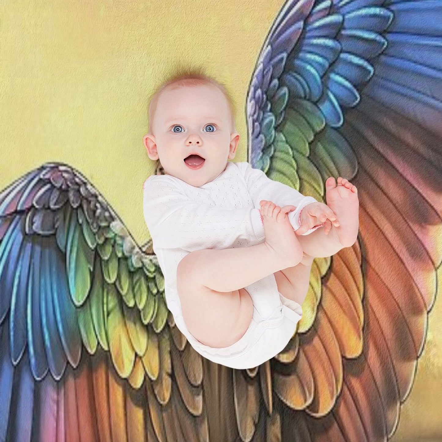 Rainbow Angel Throw Blanket