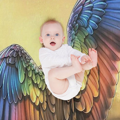 Rainbow Angel Throw Blanket