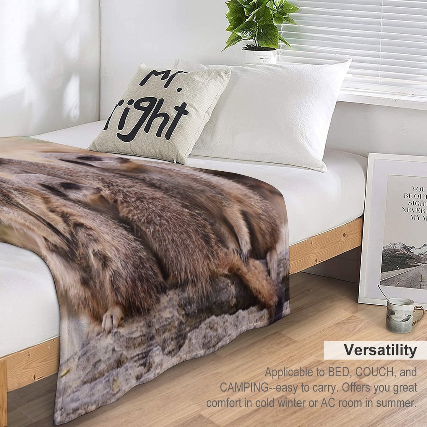 Meerkat Family Throw Blanket