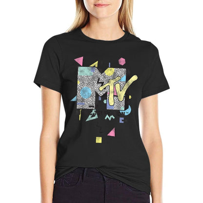 MTV Retro Shape Design Logo Graphic  Odor-resistant T-Shirt