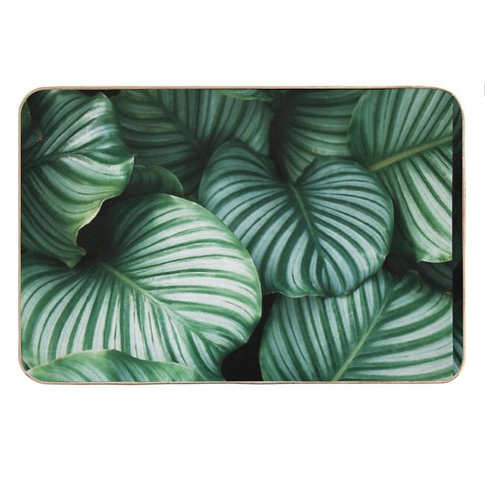 Beautiful Tropical Green Plants Bath Mat