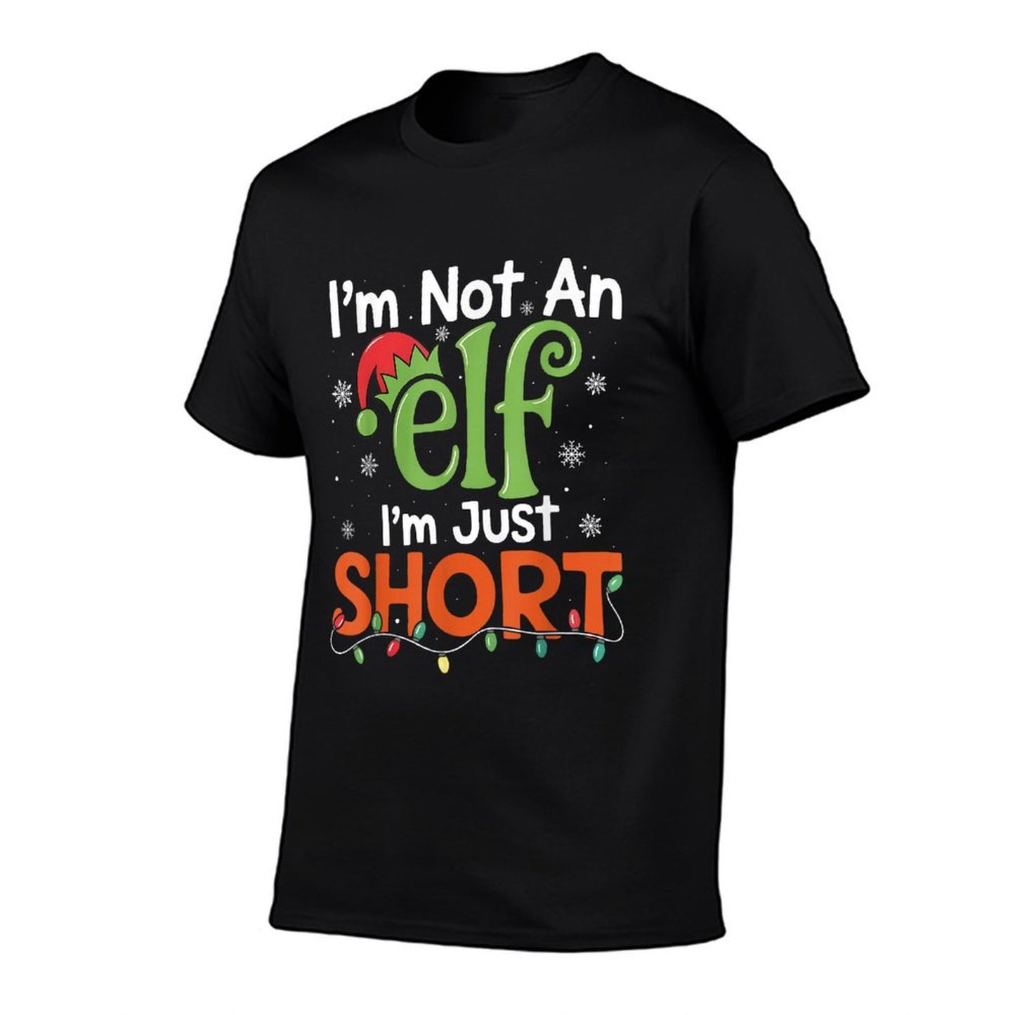 Im Not An Elf Im Just Short Funny Christmas Matching Elf  Rolled Sleeves T-Shirt