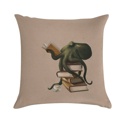 Well-Read Octopus Soft Durable Construction Throw Pillow