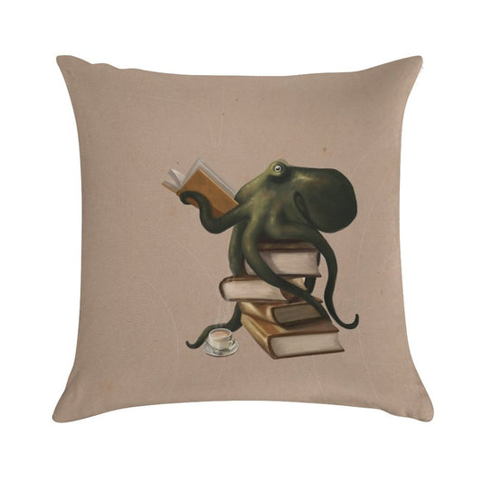 Well-Read Octopus Soft Durable Construction Throw Pillow