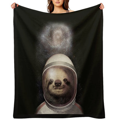 Space Sloth Throw Blanket