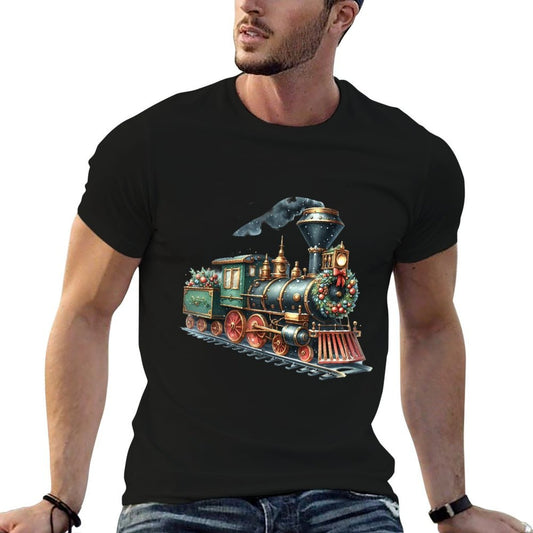 Christmas Steam Train Locomotive Matching Family Pajamas  Moisture-wicking T-Shirt