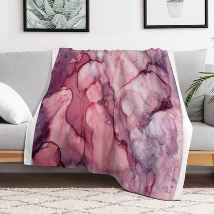 Liquid Mauve Abstract Throw Blanket